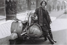 Toshima Yasumasa, with his beloved bike in Madrid 
