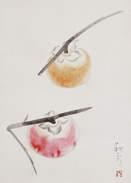 秋:安田靫彦画「柿」