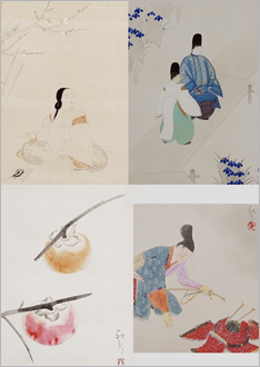 四季逍遥展(12/7~)に合わせて、安田靫彦の春夏秋冬4種1セットポストカードを販売開始いたします。